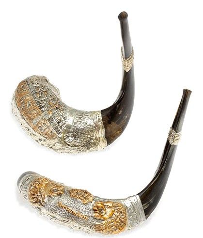 Silver Plated Ram's Horn Shofars, AA6