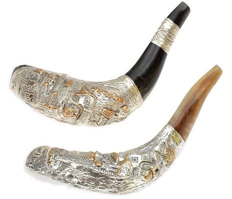 Silver Plated Ram's Horn Shofars, B4